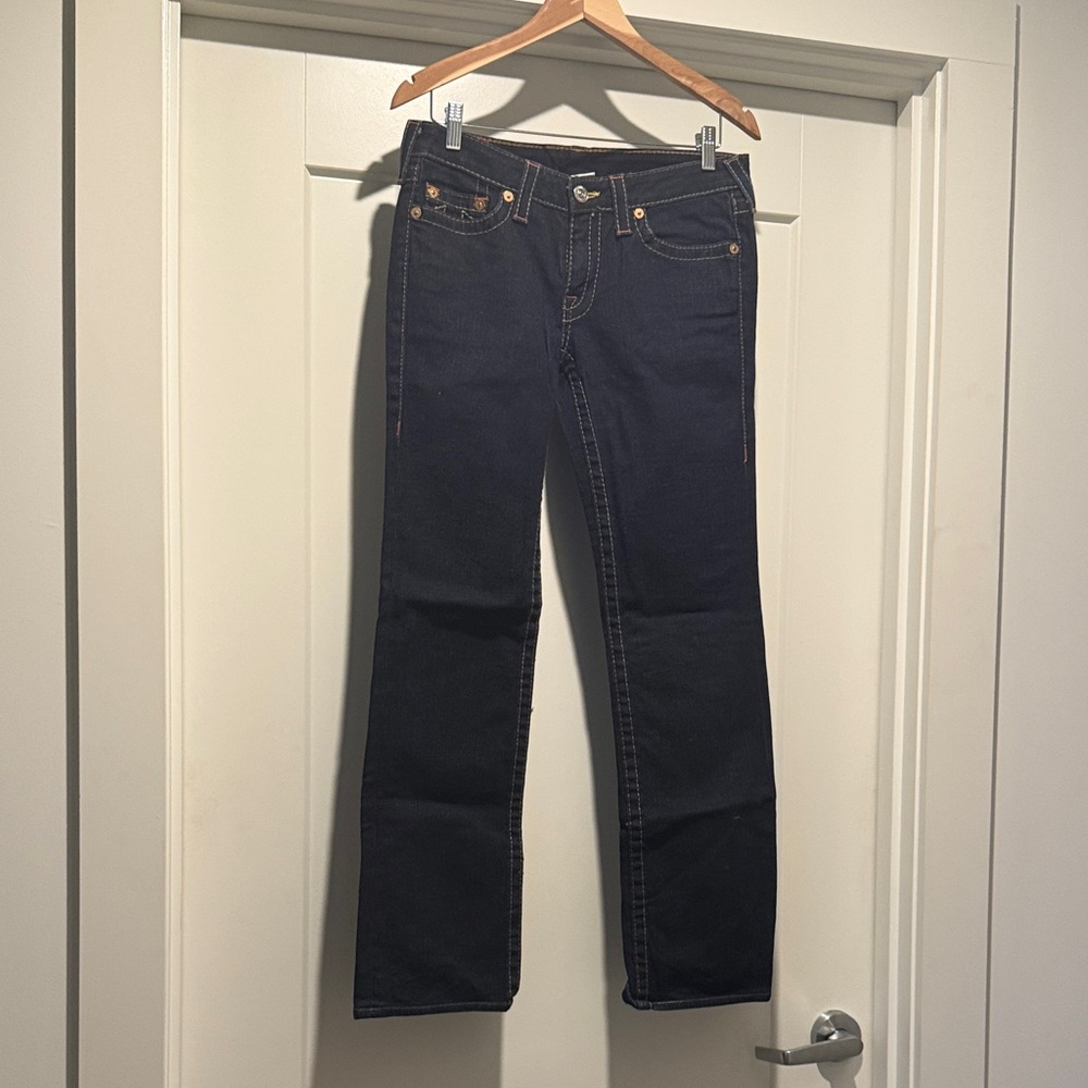 True Religion Women's Dark Straight Leg Jeans